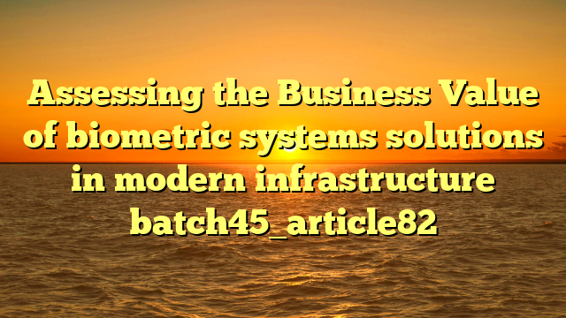 Assessing the Business Value of biometric systems solutions in modern infrastructure batch45_article82